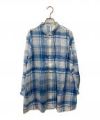 Leilianレリアン）の古着「シルク混 チェック柄シャツ」｜ブルー