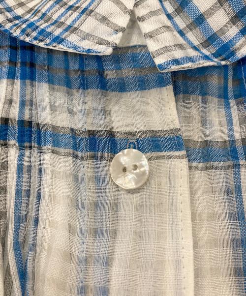 Leilian（レリアン）Leilian (レリアン) シルク混 チェック柄シャツ ブルー サイズ:11の古着・服飾アイテム