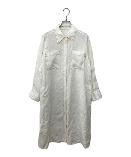 L'EQUIPE（レキップ）L'EQUIPE (レキップ) シャツワンピース ホワイト サイズ:38の古着・服飾アイテム