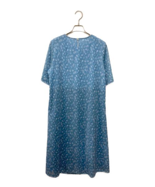 Leilian（レリアン）LEILIAN (レリアン) 総柄ワンピース ブルー サイズ:13の古着・服飾アイテム