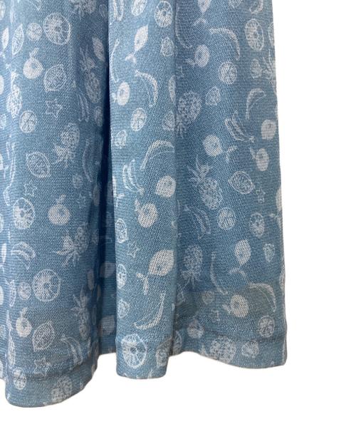 Leilian（レリアン）LEILIAN (レリアン) 総柄ワンピース ブルー サイズ:13の古着・服飾アイテム