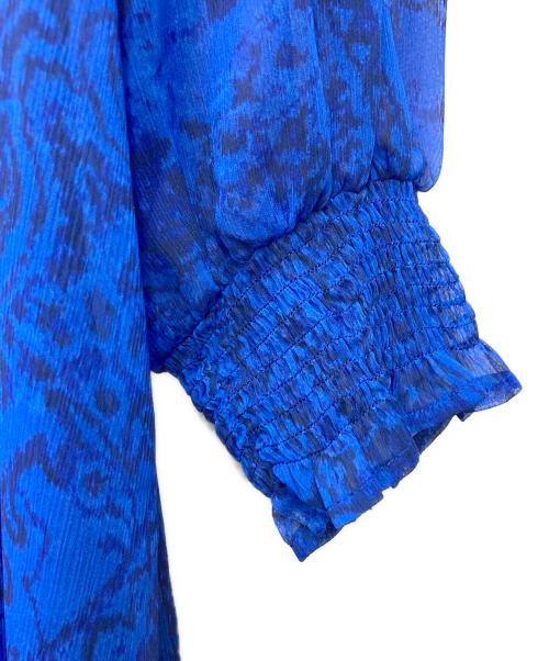 Gabardine K.T（ギャバシンケーティー）Gabardine K.T (ギャバシンケーティー) 楊柳ジョーゼット更紗プリント ブラウスドレス ブルー サイズ:9の古着・服飾アイテム