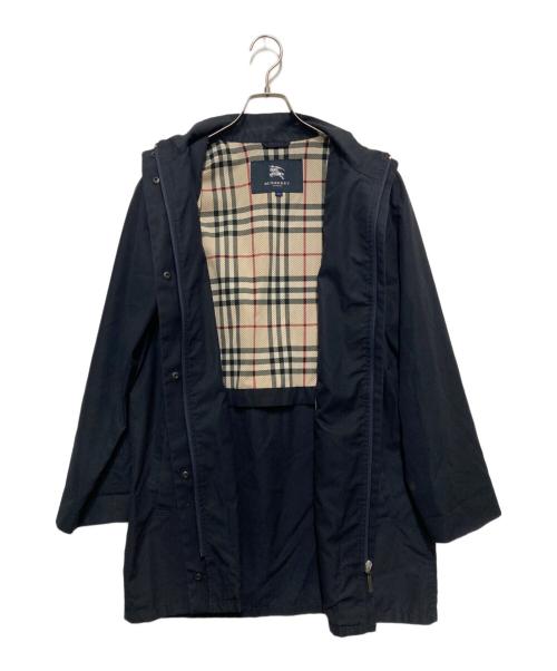 BURBERRY LONDON（バーバリーロンドン）BURBERRY LONDON (バーバリーロンドン) 裏ノヴァチェックスタンドカラーコート ネイビー サイズ:40の古着・服飾アイテム