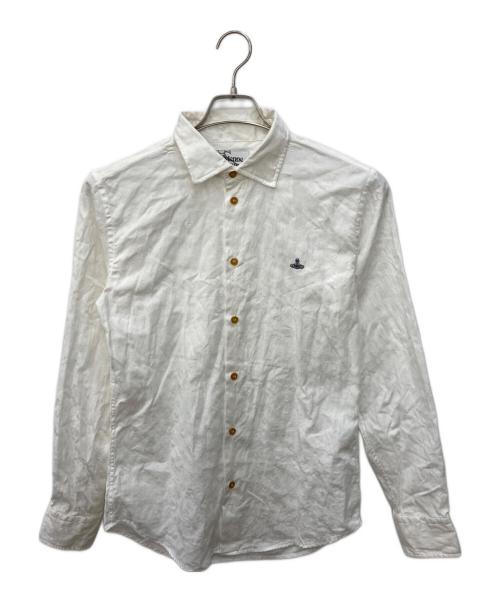 Vivienne Westwood man（ヴィヴィアン ウェストウッド マン）Vivienne Westwood man (ヴィヴィアン ウェストウッド マン) モザイクオーブ刺繍シャツ ホワイト サイズ:46の古着・服飾アイテム
