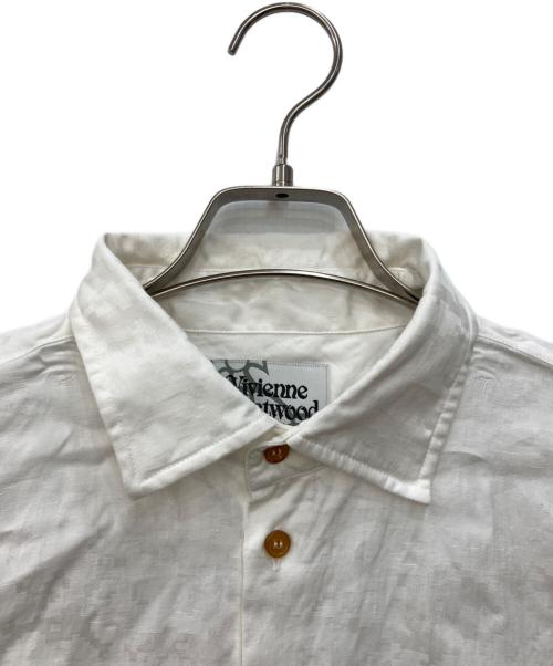 Vivienne Westwood man（ヴィヴィアン ウェストウッド マン）Vivienne Westwood man (ヴィヴィアン ウェストウッド マン) モザイクオーブ刺繍シャツ ホワイト サイズ:46の古着・服飾アイテム
