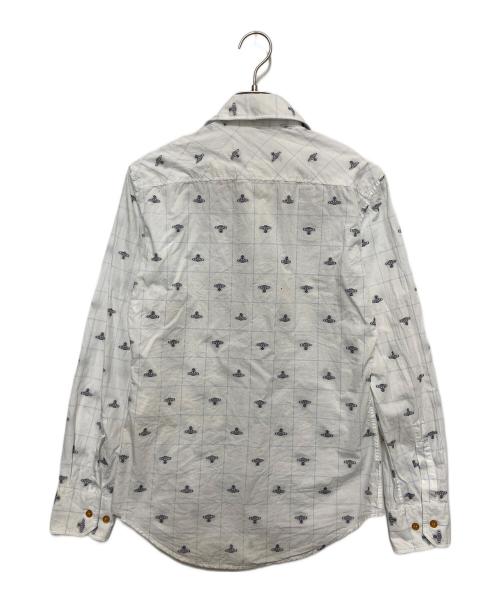 Vivienne Westwood man（ヴィヴィアン ウェストウッド マン）Vivienne Westwood man (ヴィヴィアン ウェストウッド マン) 総柄オーブ刺繍シャツ ホワイト サイズ:SIZE44の古着・服飾アイテム