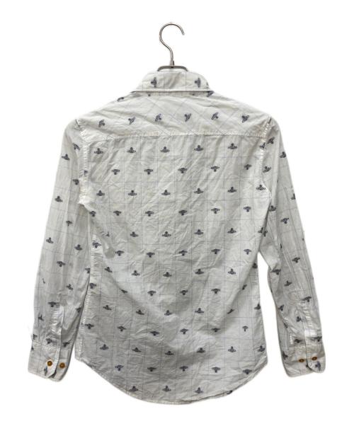 Vivienne Westwood man（ヴィヴィアン ウェストウッド マン）Vivienne Westwood man (ヴィヴィアン ウェストウッド マン) 総柄オーブ刺繍シャツ ホワイト サイズ:SIZE44の古着・服飾アイテム