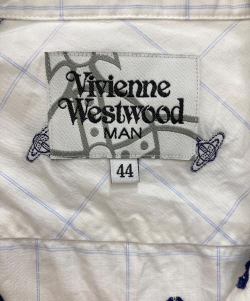 Vivienne Westwood man（ヴィヴィアン ウェストウッド マン）Vivienne Westwood man (ヴィヴィアン ウェストウッド マン) 総柄オーブ刺繍シャツ ホワイト サイズ:SIZE44の古着・服飾アイテム
