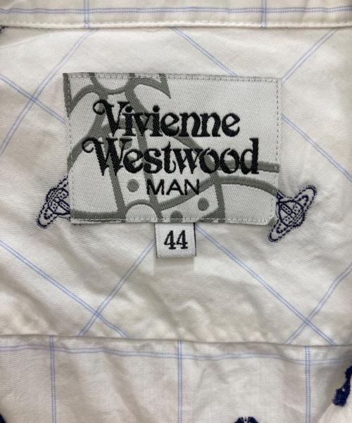 Vivienne Westwood man（ヴィヴィアン ウェストウッド マン）Vivienne Westwood man (ヴィヴィアン ウェストウッド マン) 総柄オーブ刺繍シャツ ホワイト サイズ:SIZE44の古着・服飾アイテム