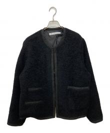 journal standard luxe（ジャーナルスタンダード ラックス）の古着「モヘヤシープノーカラージャケット」｜ブラック