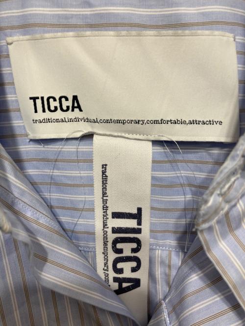ticca（ティッカ）ticca (ティッカ) テントラインシャツワンピース ブルー サイズ:FREEの古着・服飾アイテム