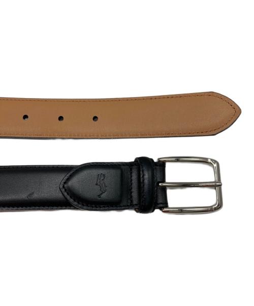 POLO RALPH LAUREN（ポロ・ラルフローレン）POLO RALPH LAUREN (ポロ・ラルフローレン) ポニー型押レザーベルト ブラックの古着・服飾アイテム