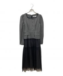 HER LIP TO（ハーリップトゥ）の古着「Baccarat Tule Long Dress」｜グレー×ブラック