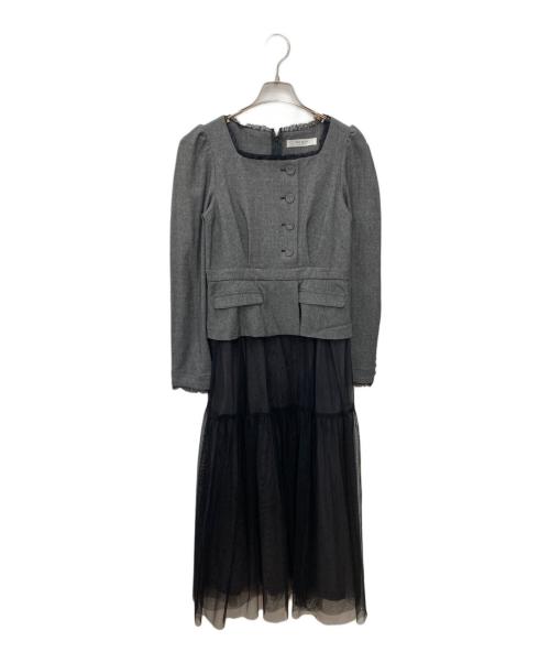 HER LIP TO（ハーリップトゥ）HER LIP TO (ハーリップトゥ) Baccarat Tule Long Dress グレー×ブラック サイズ:Mの古着・服飾アイテム