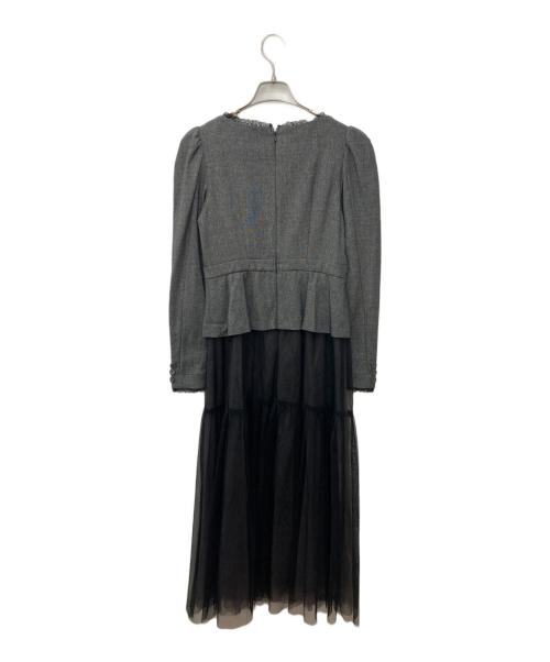 HER LIP TO（ハーリップトゥ）HER LIP TO (ハーリップトゥ) Baccarat Tule Long Dress グレー×ブラック サイズ:Mの古着・服飾アイテム