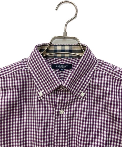 BURBERRY LONDON（バーバリーロンドン）BURBERRY LONDON (バーバリーロンドン) ノヴァ×ギンガムチェックシャツ パープル サイズ:Mの古着・服飾アイテム