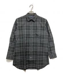 BURBERRY LONDON（バーバリーロンドン）の古着「ウールチェックシャツ」｜ブラック