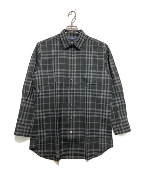 BURBERRY LONDON（バーバリーロンドン）BURBERRY LONDON (バーバリーロンドン) ウールチェックシャツ ブラック サイズ:サイズMの古着・服飾アイテム