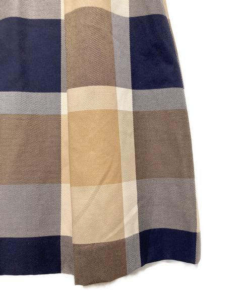 BLUE LABEL CRESTBRIDGE（ブルーレーベルクレストブリッジ）BLUE LABEL CRESTBRIDGE (ブルーレーベルクレストブリッジ) チェックワンピース ベージュ×ネイビー サイズ:サイズ38の古着・服飾アイテム