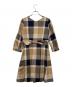 BLUE LABEL CRESTBRIDGE (ブルーレーベルクレストブリッジ) チェックワンピース ベージュ×ネイビー サイズ:サイズ38：4000円
