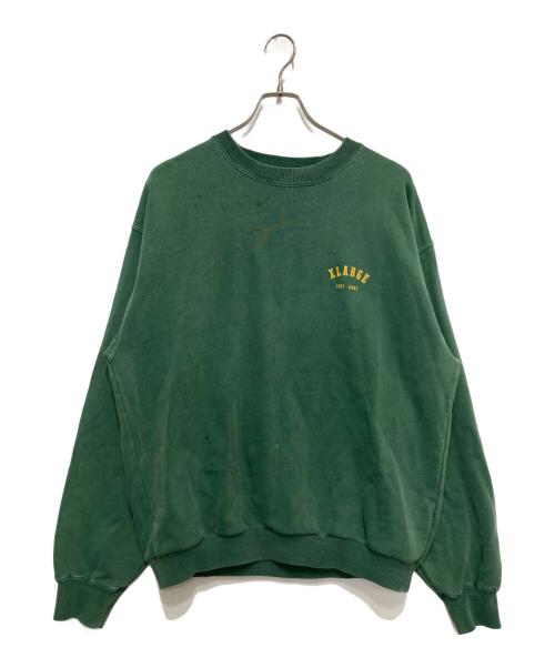 X-LARGE（エクストララージ）X-LARGE (エクストララージ) EAGLE LOGO PIGMENT CREWNECK SWEAT グリーン サイズ:Mの古着・服飾アイテム