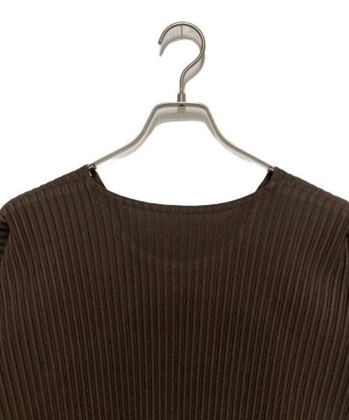 HOMME PLISSE ISSEY MIYAKE（オム プリッセ イッセイ ミヤケ）HOMME PLISSE ISSEY MIYAKE (オム プリッセ イッセイ ミヤケ) プリーツカットソー ブラウン×ブルー サイズ:FREEの古着・服飾アイテム