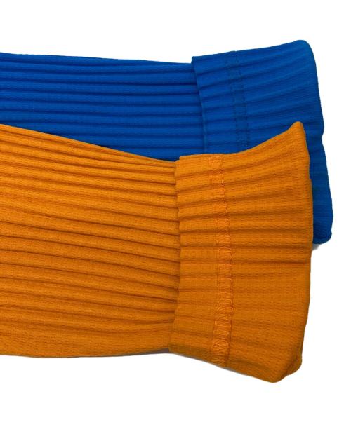 HOMME PLISSE ISSEY MIYAKE（オム プリッセ イッセイ ミヤケ）HOMME PLISSE ISSEY MIYAKE (オム プリッセ イッセイ ミヤケ) プリーツカットソー ブラウン×ブルー サイズ:FREEの古着・服飾アイテム