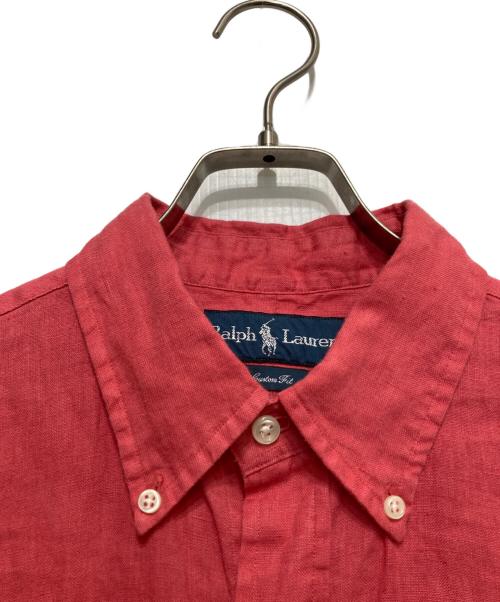 POLO RALPH LAUREN（ポロ・ラルフローレン）POLO RALPH LAUREN (ポロ・ラルフローレン) ポニー刺繍BDリネンシャツ レッド サイズ:Mの古着・服飾アイテム