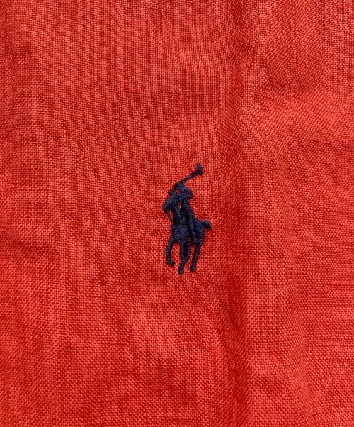 POLO RALPH LAUREN（ポロ・ラルフローレン）POLO RALPH LAUREN (ポロ・ラルフローレン) ポニー刺繍BDリネンシャツ レッド サイズ:Mの古着・服飾アイテム