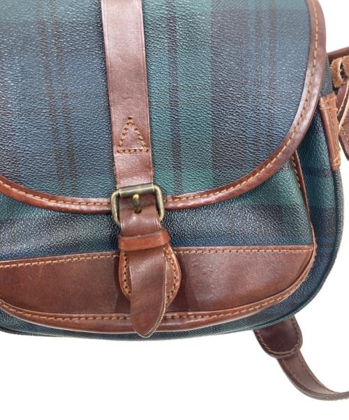 POLO RALPH LAUREN（ポロ・ラルフローレン）POLO RALPH LAUREN (ポロ・ラルフローレン) レザー切替ショルダーバッグ ブラウン×グリーンの古着・服飾アイテム