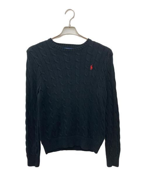 POLO RALPH LAUREN（ポロ・ラルフローレン）POLO RALPH LAUREN (ポロ・ラルフローレン) ケーブルニット ブラック サイズ:SPの古着・服飾アイテム