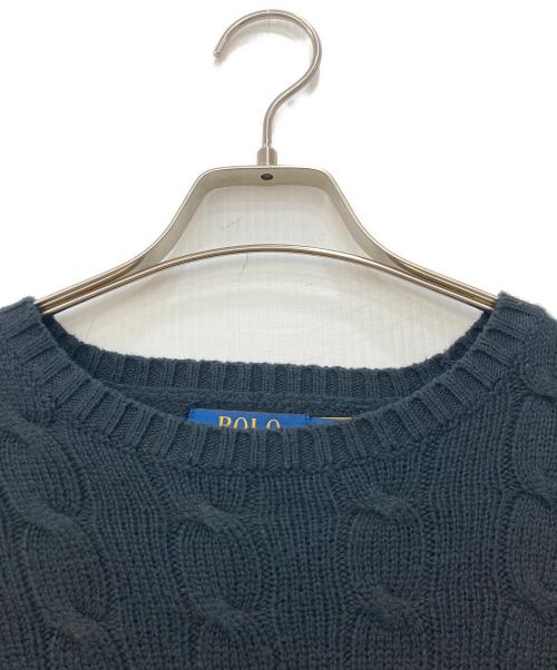 POLO RALPH LAUREN（ポロ・ラルフローレン）POLO RALPH LAUREN (ポロ・ラルフローレン) ケーブルニット ブラック サイズ:SPの古着・服飾アイテム