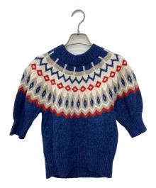 POLO RALPH LAUREN（ポロ・ラルフローレン）の古着「Fair Isle Puff-Sleeve Sweater」｜ネイビー