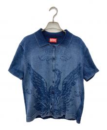DIESEL（ディーゼル）の古着「M-FENNY インディゴニットポロシャツ」｜インディゴ