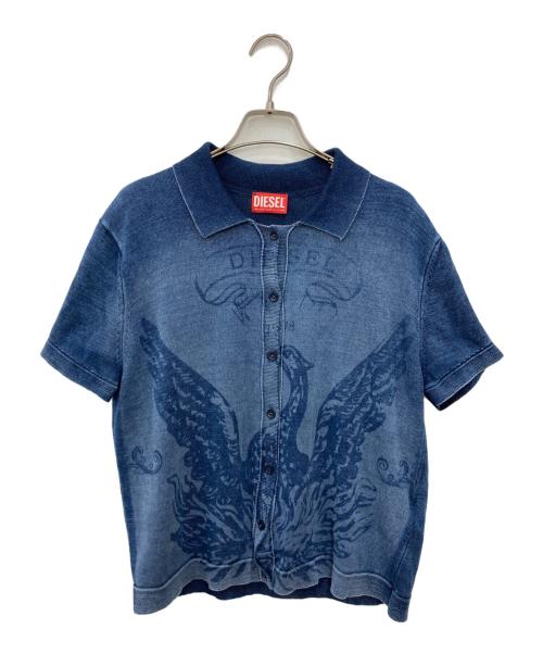 DIESEL（ディーゼル）DIESEL (ディーゼル) M-FENNY インディゴニットポロシャツ インディゴ サイズ:Ｌの古着・服飾アイテム