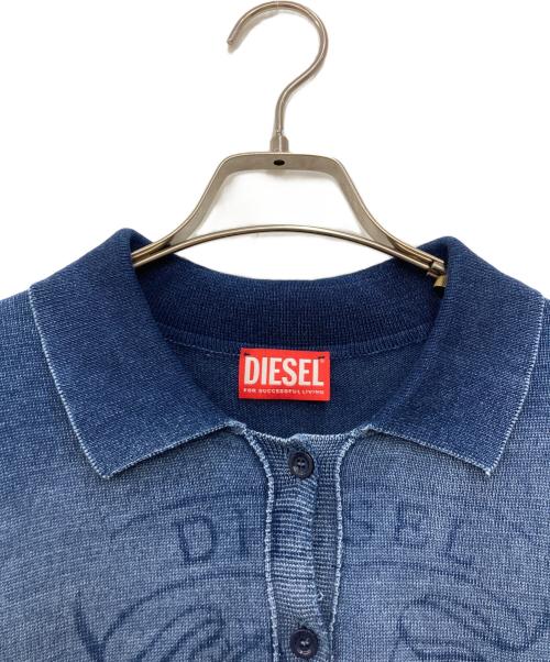 DIESEL（ディーゼル）DIESEL (ディーゼル) M-FENNY インディゴニットポロシャツ インディゴ サイズ:Ｌの古着・服飾アイテム