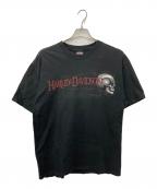 HARLEY-DAVIDSONハーレーダビッドソン）の古着「スカルプリントTシャツ」｜ブラック