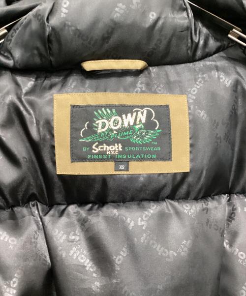 Schott（ショット）Schott (ショット) ダウンジャケット ブラウン×ブラック サイズ:XSの古着・服飾アイテム