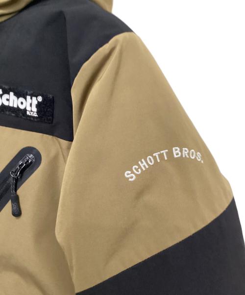 Schott（ショット）Schott (ショット) ダウンジャケット ブラウン×ブラック サイズ:XSの古着・服飾アイテム