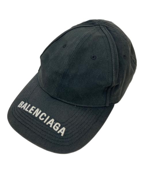 BALENCIAGA（バレンシアガ）BALENCIAGA (バレンシアガ) ロゴ刺繍キャップ ブラック サイズ:Lの古着・服飾アイテム