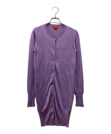 Vivienne Westwood RED LABEL（ヴィヴィアンウエストウッドレッドレーベル）の古着「オーブ刺繍ラメニットカーディガン」｜パープル