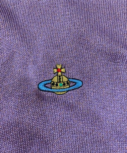 Vivienne Westwood RED LABEL（ヴィヴィアンウエストウッドレッドレーベル）Vivienne Westwood RED LABEL (ヴィヴィアンウエストウッドレッドレーベル) オーブ刺繍ラメニットカーディガン パープル サイズ:Sの古着・服飾アイテム