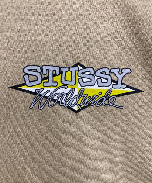 stussy（ステューシー）stussy (ステューシー) WOELDWIDE DIAMOND TEE ベージュ サイズ:Mの古着・服飾アイテム
