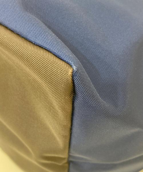 Herve Chapelier（エルベシャプリエ）Herve Chapelier (エルベシャプリエ) ナイロン舟形トートM ネイビー×ブラウンの古着・服飾アイテム