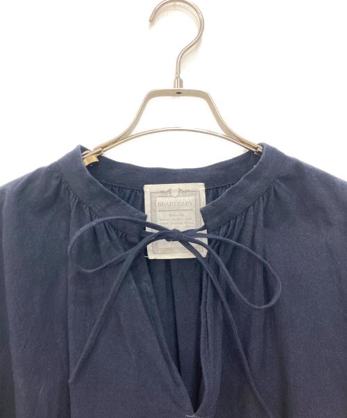 BEARDSLEY（ビアズリー）BEARDSLEY (ビアズリー) 裾レースBIGシャツ ネイビー サイズ:Fの古着・服飾アイテム