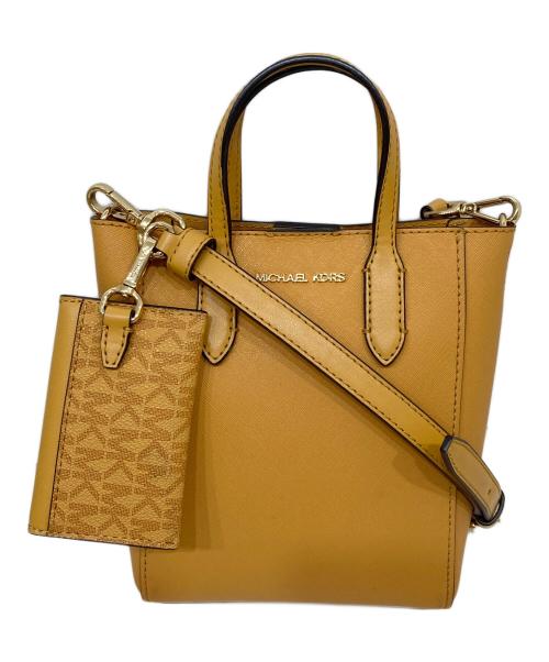 MICHAEL KORS（マイケルコース）MICHAEL KORS (マイケルコース) VINCENT サフィアーノレザー クロスボディ ウィズ カードケース アタッチ エクストラスモール イエローの古着・服飾アイテム