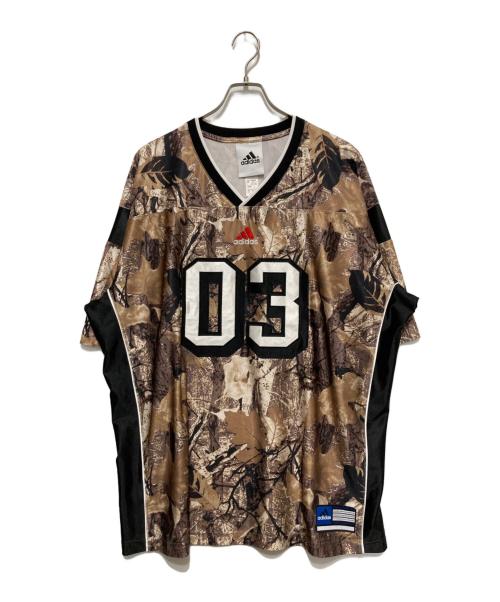 adidas（アディダス）adidas (アディダス) カモフラージュ柄 サッカー ジャージー ブラウン サイズ:２XLの古着・服飾アイテム