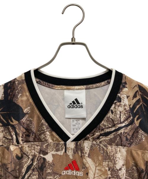 adidas（アディダス）adidas (アディダス) カモフラージュ柄 サッカー ジャージー ブラウン サイズ:２XLの古着・服飾アイテム