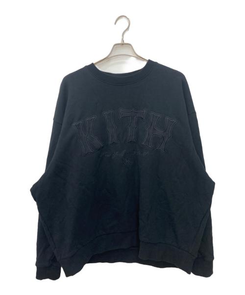 KITH（キス）KITH (キス) ロゴ刺繍スウェット ブラック サイズ:XXLの古着・服飾アイテム