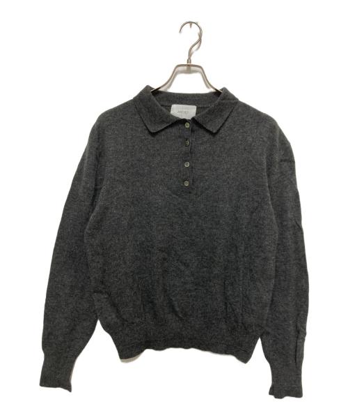 ARGIET（アルジェット）ARGIET (アルジェット) ニットポロシャツ グレー サイズ:FREEの古着・服飾アイテム